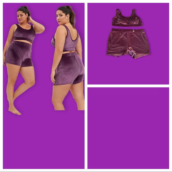 Torrid Purple Velour Lounge Set size 1 / 1X - Picture 3 of 5